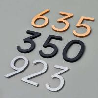 Placa de Puerta de Apartamento Moderno de Acrílico 3D Autoadhesivo, Negro Oro, Dígitos 0-9 - details 2