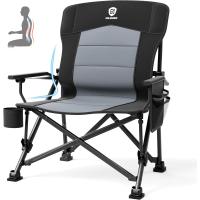 Silla de Camping Plegable 230KG Cargable Silla Plegable 62cm Anchura de Asiento con Bolsillo Lateral y Portavasos Silla Plegable de Gran Tamaño para Camping Exterior Balcón Jardín - details 8