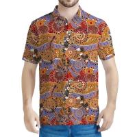 Polo para hombre con estampado 3D indígena australiano, camiseta con estampado Eico, ropa de calle, top holgado de manga corta - details 4