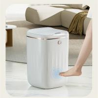 Cubo de basura inteligente de 20L, cubo de basura eléctrico impermeable, automático, para cocina, baño, inodoro, con Sensor, blanco - details 11