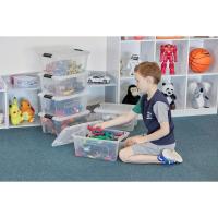 Cajas de Almacenamiento de Plata de 45L con Tapas Duraderas, Apilables para Dormitorio, Armario, Oficina Organizadora de Ropa y Zapatos - details 12
