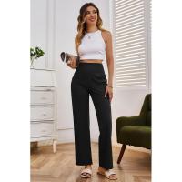 Pantalones de pierna ancha para mujer, cintura alta, lisos, rectos, tres nuevos en otoño, moda coreana, cómodos - details 1