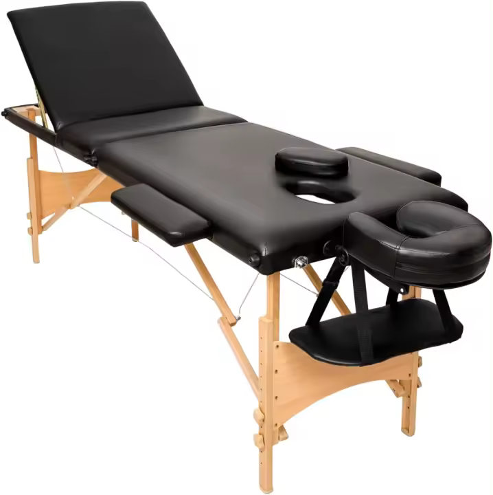 Camilla Masaje Plegable de Aluminio, Camilla Profesional para Fisioterapia, Camilla Estética Profesional, Quiromasaje, Tatuajes, Reiki, Altura Ajustable, 3 Zonas, con Bolsa Transporte - Beige - 1