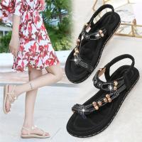Sandalias Boho Chic para Mujer 2025 Diseño Retro con Strass y Cuentas Punta Redonda y Plano - details 8