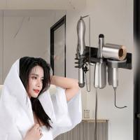 Soporte de aluminio para secador de pelo 3 en 1, soporte para secador de pelo a prueba de herrumbre, estante para rizador montado en la pared para ahorro de espacio, inodoro - details 10