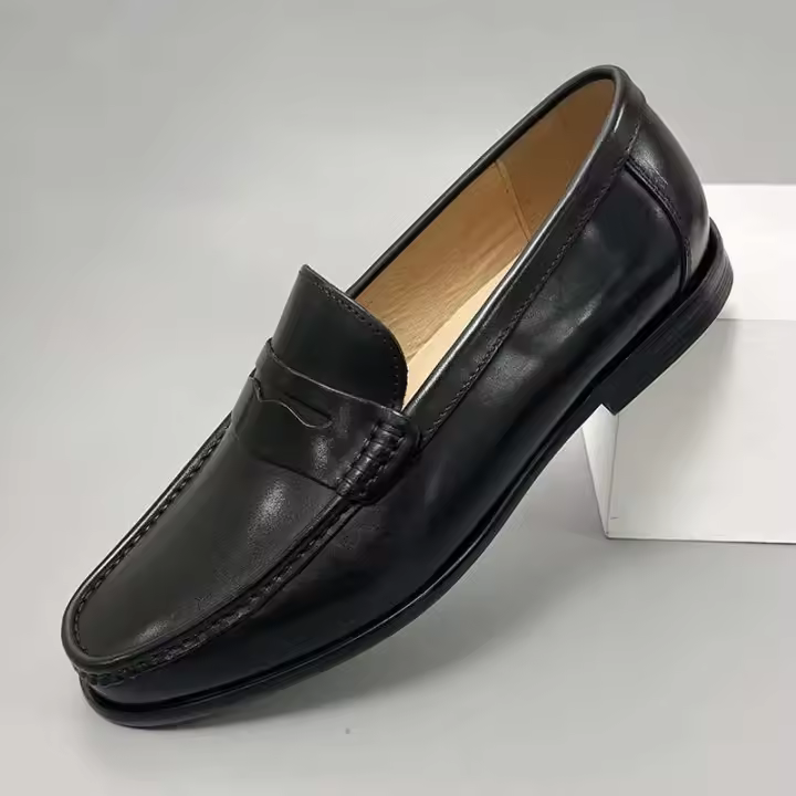 Zapatos de hombre con suela de goma suave negra, estilo de moda, transpirable, de cuero, informal, de verano, superventas - 1