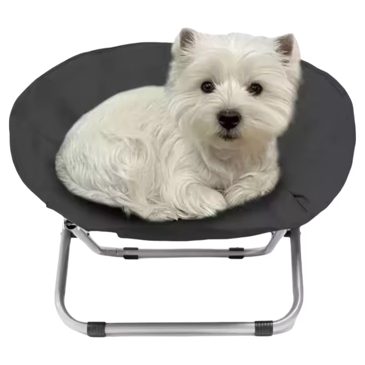 Mascotas portátiles en forma de luna, cama plegable para acampar al aire libre, gatos, perros, altura estable, cama elevada, funda gruesa para silla para mantener el - 1