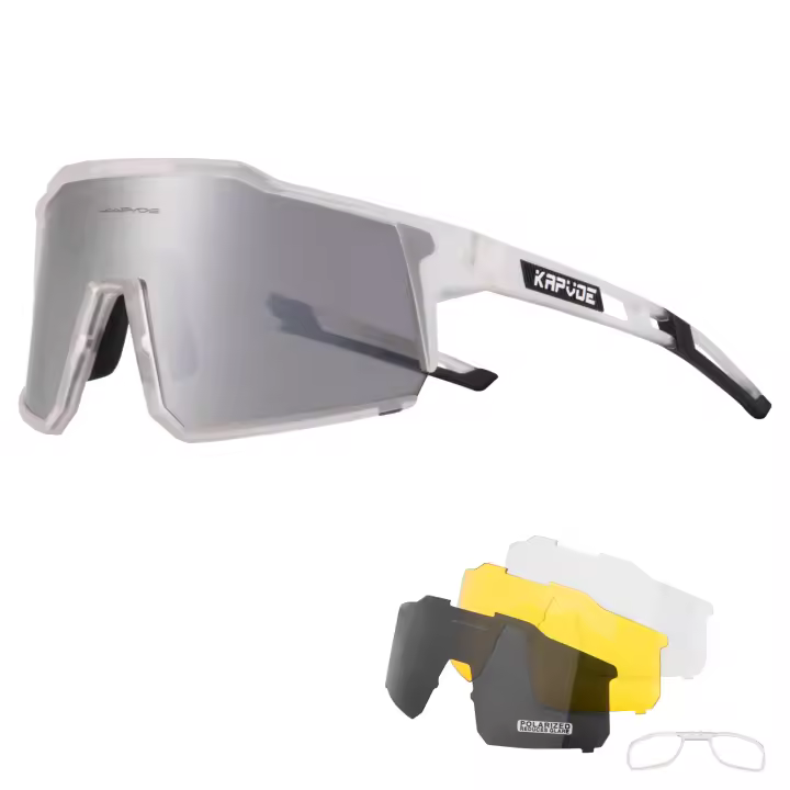 Gafas de Ciclismo Polarizadas  con 4 Lentes Intercambiables para Mujeres y Hombres Protección UV Deportivas para Bicicleta MTB y Running Material TR90 y Lente de Plástico - 1