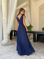 Vestido Largo de Noche Veraniego |   Elegante Diseño sin Mangas con Lazo en Hombros |   Vestido de Gala Unicolor para Bodas y Eventos |   Tejido Fluido y Transpirable |   Corte Elongante que Estiliza |   Tallas S-XXL - details 12