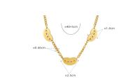 Collar delicado para mujer con colgante de labios abiertos de sonrisa, diseño exagerado de personalidad hip hop, chapado en acero titanio y oro de 18K, estilo nicho. - details 0