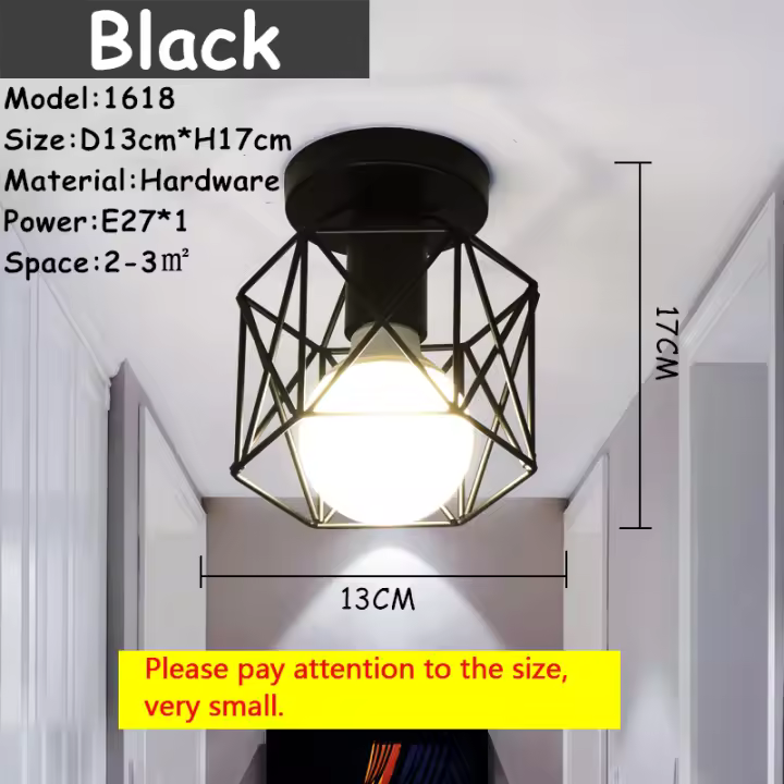 Lámparas de techo Led E27 de hierro forjado para cocina, sala de estar, dormitorio, estudio, balcón, restaurante, café y Hotel, estilo nórdico moderno, dorado y negro - 1