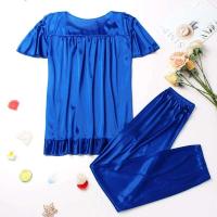 Conjunto de pijama de satén grande 5XL, pijamas cortos, decoración del hogar de mediana edad, pijamas de mujer baratos - details 21