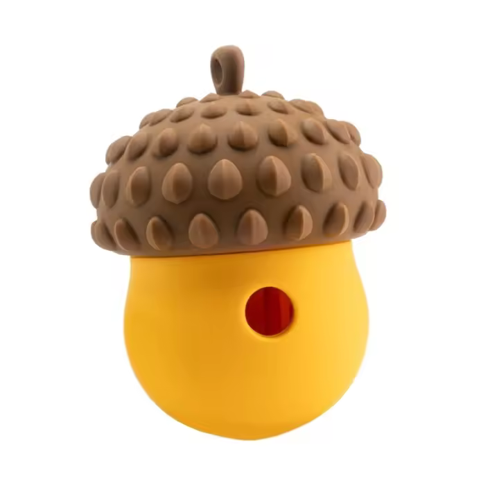 Juguetes interactivos para perros, bolas para masticar, dispensador de alimentos duradero, Bola dispensadora de golosinas, Limpieza de dientes, juguetes de dentición de silicona para cachorros - 1