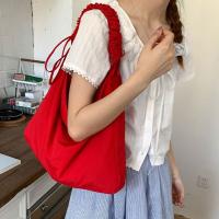 Bolso de hombro plisado informal de Color sólido, bolso cruzado de nailon de gran capacidad para ocio, bolso sencillo para estudiantes para primavera y verano - details 5