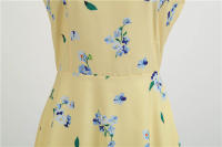 Women summer vintage 1950s 60s big swing party polka dot dress - details 14