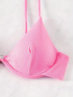 Nuevo traje de baño sexy con espalda descubierta y soporte de acero dividido de Yiyong, bikini con cordones de color sólido para mujer - details 18