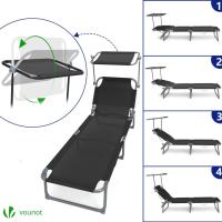 Juego de Tumbonas Plegables con Parasol Tumbona Playera Reclinable con 4 Posiciones - details 2