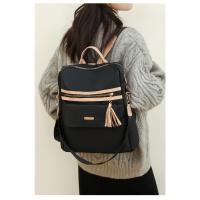 Mochila De Trabajo ligera para mujer, morral de viaje informal, resistente al agua, color negro y rosa - details 1