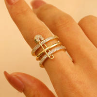 Anillo tricolor desmontable de moda para dama, regalo para dama, regalo de cumpleaños, regalo de Navidad - details 4