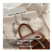 Mini bolsa de hombro con cordones para mujeres, correa de hombro para mujeres, solapa de cuero PU, cadena, moda - details 2