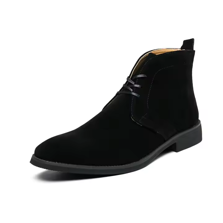 Botas Derby de Moda de Gamuza Grande de Color Sólido con Parte Superior Alta de Cuero - 1