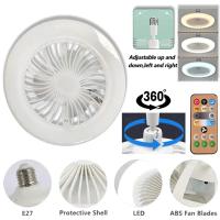 Lámpara LED de ventilador de techo con Control remoto, 85-265V, para sala de estar, dormitorio, ruido inferior, Base E27, silenciosa, 2 en 1 - details 0