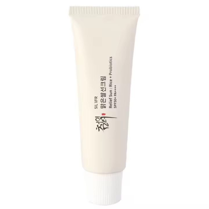 Relief Sun Protector solar orgánico SPF50,+++++PA++ Solución de cuidado coreano con probióticos de arroz para todo tipo |   Protección nutritiva de la piel y - 1
