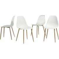 Juego de 4 sillas de comedor con asiento y respaldo suaves, con patas de metal macizo, para salón, dormitorio, cocina o comedor, ante marrón - details 19