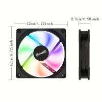 Ventilador de Refrigeración para Carcasa de Computadora 120mm 12V, Adecuado para el Enfriamiento de Computadoras de Escritorio, Luces Coloridas - details 1
