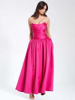 Verano 2025 nuevo vestido largo de vacaciones junto al mar adelgazante de cintura, vestido con tirantes rojo rosa francés para niños - details 2