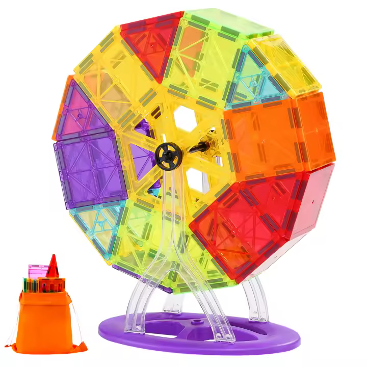 SucceBuy Azulejos magnéticos, 181 piezas para niños, juego de construcción con varias piezas, juguetes STEM para mayores de 5 años - 1