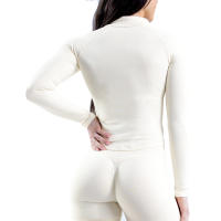 1 top de yoga para mujer con cremallera dinámica sin costuras, color sólido, ajustado, traje de fitness suave para mujer, top de yoga, gimnasio, correr, traje de ciclismo - details 8