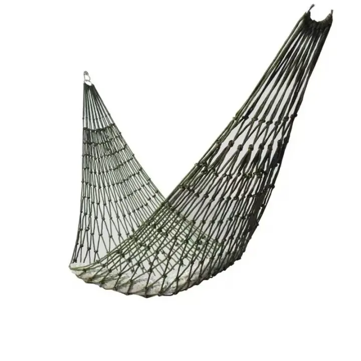 Hamaca portátil verde para deportes al aire libre, hamaca para acampar al aire libre, red de malla para jardín, playa, patio, viaje, jardín, columpio, cama colgante - 1