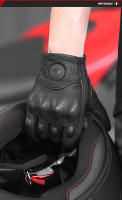 Guantes de cuero genuino para motocicleta, manoplas de piel de cabra para verano, operación táctil, protección de articulaciones - details 13