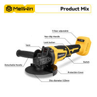 MELLWIN M14 amoladora angular eléctrica sin escobillas, 3 engranajes, 125MM, pulidora de carga inalámbrica, herramienta eléctrica para juego de pines de batería Makita - details 1