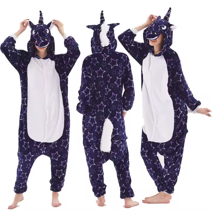 Kigurumi-ropa de dormir con dibujos de animales para niños y niñas, Pijamas suaves de unicornio para el hogar, Invierno - 1