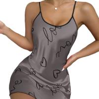 Camisón con estampado de letras y corazones, vestido informal con cuello redondo y tirantes finos para dormir, vestidos para dormir para mujer - details 0