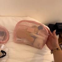 Bolsa de maquillaje de malla semicircular, bolsa ligera para lápiz labial, bolsa de cosméticos transparente, bolsa de lavado con cremallera, bolsa de almacenamiento para artículos de tocador, baño - details 9