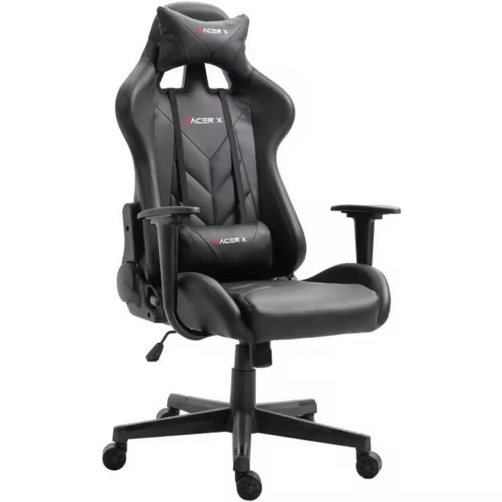 Ergonómica Racing Gamer Profesional Videojuegos,Ordenador, Oficina, Escritorio. Reposabrazos. Cojín Lumbar y Reposacabezas. Giratoria, Regulable en Altura y reclinable. - 1