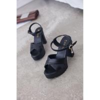 Nuevas sandalias de tacón alto con tacones gruesos, plataforma impermeable, combinación versátil de correas finas, cuero suave de verano cómodo - details 12