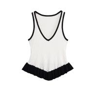 PB&ZA2025 diseño de contraste de color, top sin mangas con cuello en V, chaleco informal para diario, combina con todo, novedad de verano, ropa de mujer - details 1