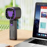 Con pantalla de visualización ventilador de mano 5 velocidades ajustable recargable de alta velocidad Mini ventilador refrigeración de bajo ruido - details 9