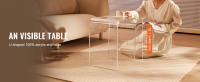 SucceBuy Mesa de acrílico, mesa auxiliar de Lucite transparente en forma de C para bebidas, comida, refrigerios en sala de estar, dormitorio, estudio - details 0