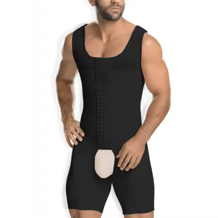 Camiseta interior para abdomen y pierna moldeadora de cuerpo para hombre - 1