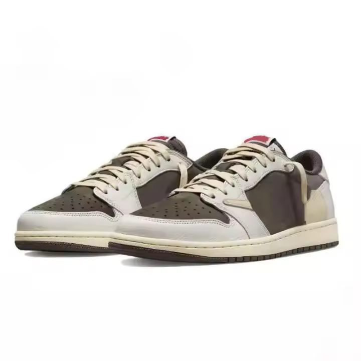 Zapatillas de Baloncesto Retro Bajo OG SP Travis Moja Cómodas y Transpirables para Hombres y Mujeres Material de Forro de Textil Suela de Plástico Exterior de Cuero - 1