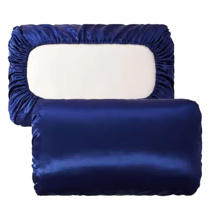 Funda de almohada elástica de seda de colores sólidos, funda de almohada de satén de seda para dormir, funda de almohada suave para el hogar, 2 uds. - 1