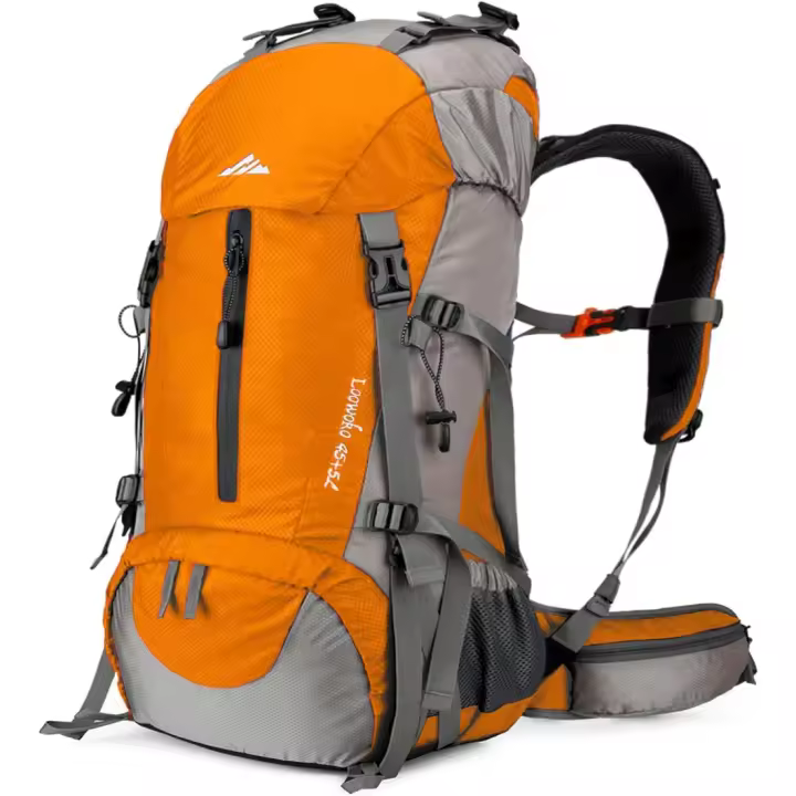 Mochila de senderismo de 50 L, impermeable, para camping, con funda para la lluvia, mochila ligera de 45+5 litros - 1