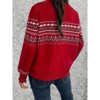Punto para mujer cuello redondo manga larga suelta casual t - details 7