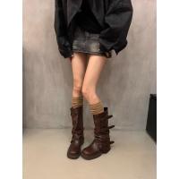 Botas Retro Nicho Talón Grueso, Botas Medias y Altas, Estilo Vaquero Occidental, Botas de Caballero, Otoño Temprano, Botas de Mujer Francesa - details 29