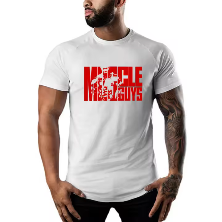 Camiseta holgada de manga corta de algodón para hombre para entrenamiento de gimnasia baloncesto verano - 1